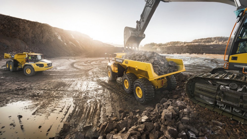 Volvo A60H Dumper bei der Arbeit