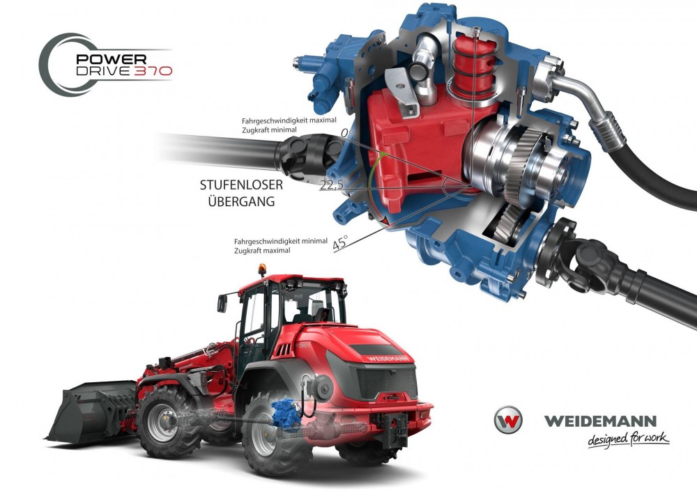 Das neue Getriebe Power Drive 370 für stufenloses Fahren und Beschleunigen bis zu 40 km/h